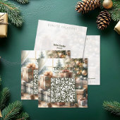Aangepaste Kerst Artistieke Gift Design met QR-cod Vierkante Visitekaartje
