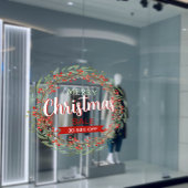 aangepaste kerst bloem krans Sale Business Ads Raamsticker