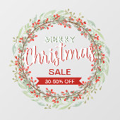 aangepaste kerst bloem krans Sale Business Ads Raamsticker (Vel)