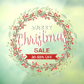 aangepaste kerst bloem krans Sale Business Ads Raamsticker (Vel 3)