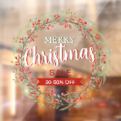 aangepaste kerst bloem krans Sale Business Ads Raamsticker (Vel 2)