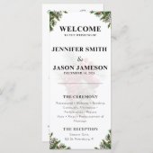 Aangepaste Kerst bloem thema bruiloft programma (Voorkant / Achterkant)