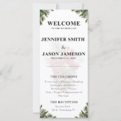 Aangepaste Kerst bloem thema bruiloft programma (Voorkant)