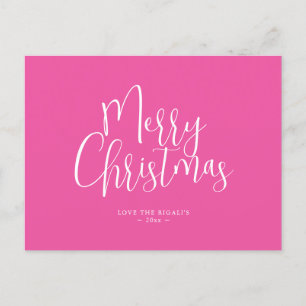Aangepaste Kerst Briefkaart Modern Fuchsia Roze