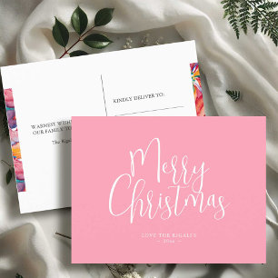 Aangepaste Kerst Briefkaart Modern Roze