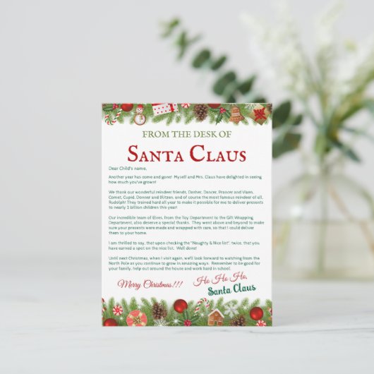 Aangepaste kerst Briefkaart van Santa | personalis (Staand voorkant)