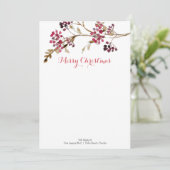 Aangepaste kerst briefkaarten botanische bessen (Staand voorkant)