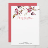 Aangepaste kerst briefkaarten botanische bessen (Voorkant / Achterkant)