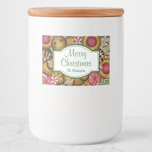 Aangepaste Kerst Cookies Jar Food Stickers Labels (Voorkant)