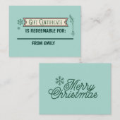 Aangepaste kerst coupon Kaart inwisselbaar geschen Notitiekaartje (Voorkant / Achterkant)