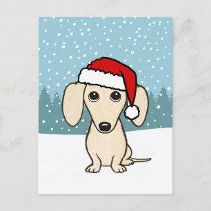 Aangepaste Kerst Crème Dachshund Cute Wiener Dog Briefkaart