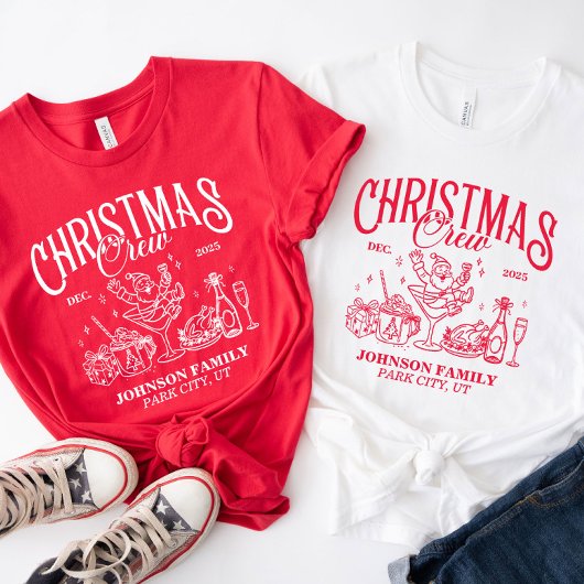 Aangepaste Kerst Crew Matching Familie Groep T-shirt