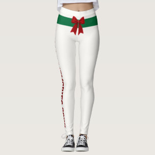 Aangepaste Kerst Diepe Merlot Boog Groene Pijnboom Leggings