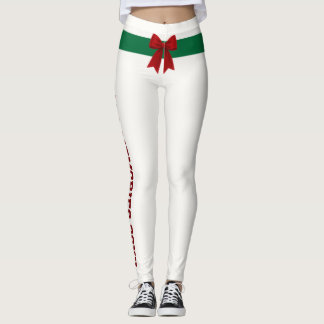 Aangepaste Kerst Diepe Merlot Boog Groene Pijnboom Leggings