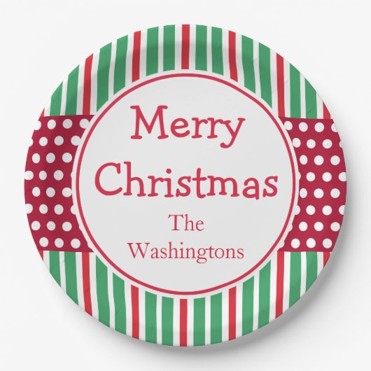 Aangepaste Kerst Dinner Party Paper Borden Papieren Bordje (Voorkant)