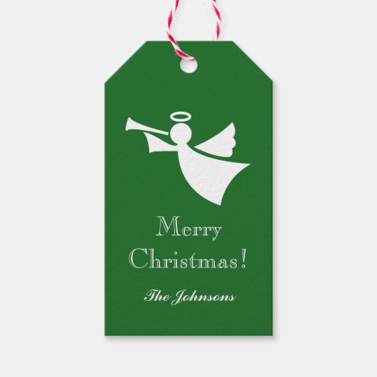 Aangepaste kerst engel silhouet cadeau labels cadeaulabel (Voorkant)