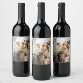 Aangepaste kerst-eten en -drank bewerkbare labels  wijn etiket