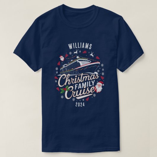Aangepaste Kerst Familie Cruise Groep Matching T-shirt (Design voorkant)