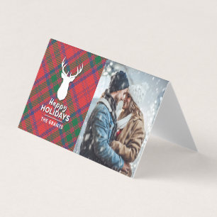 Aangepaste Kerst Feestdagen Foto Plaid Kaart