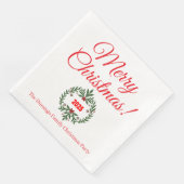 Aangepaste Kerst Festieve Bloemstuk Krans Dinner Servet (Hoek)