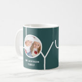 Aangepaste Kerst Foto Groen Koffiemok (Voorkant links)