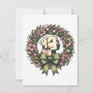 Aangepaste Kerst Gele Labrador Krans Kaart