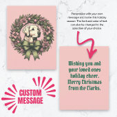 Aangepaste Kerst Gele Labrador Krans Kaart