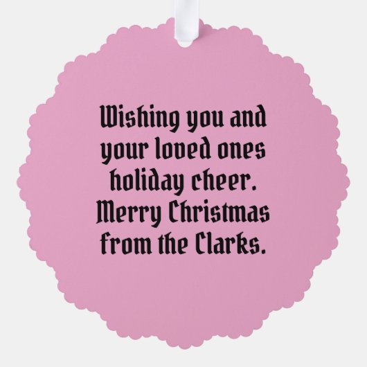 Aangepaste Kerst Gele Labrador Krans Ornament Kaart (Achterkant)