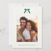 Aangepaste Kerst Groen Elegante Bogen Foto Feestdagenkaart (Voorkant)