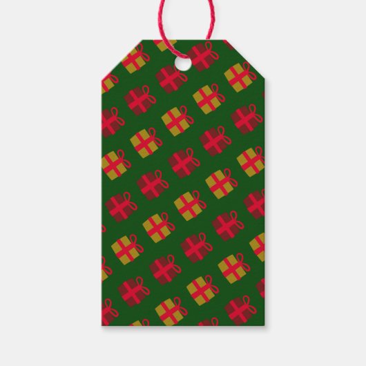 Aangepaste kerst groen, goud, rood feestelijk gesc cadeaulabel (Voorkant)