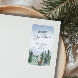 Aangepaste Kerst Groene Waterverf Retouradres Etiket