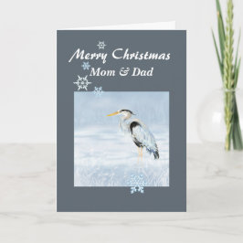 Aangepaste Kerst Grote Blauwe Heron Vogel Schrift Feestdagen Kaart