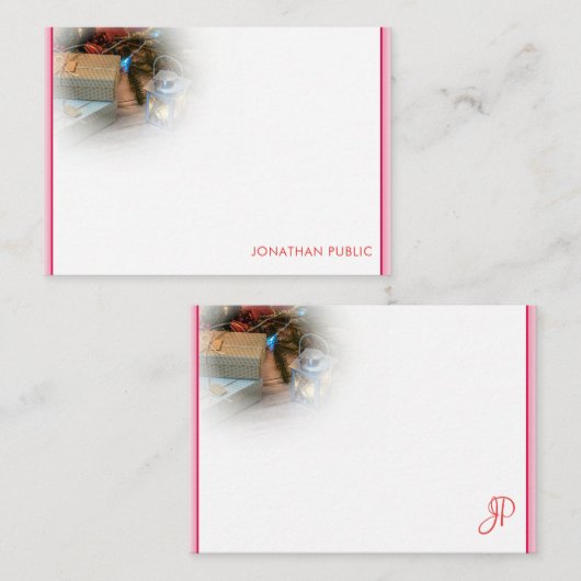 Aangepaste Kerst Hand Script Monogram Sjabloon (Voorkant / Achterkant)