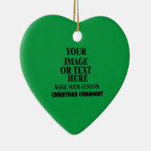 Aangepaste Kerst Hart Gepersonaliseerd Keramisch Ornament (Rechts)