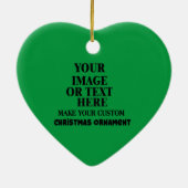 Aangepaste Kerst Hart Gepersonaliseerd Keramisch Ornament (Achterkant)