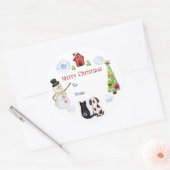 Aangepaste Kerst Hond & Kat Adres Stickers (Envelop)