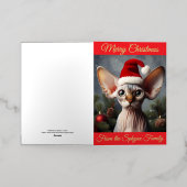 Aangepaste Kerst Kaart Elf Sphynx Cat Santa (Buiten Laag)