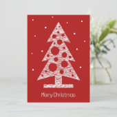 Aangepaste Kerst Kaart met Abstracte Lijn Kunstboo (Staand voorkant)