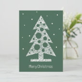 Aangepaste Kerst Kaart met Abstracte Lijn Kunstboo (Staand voorkant)