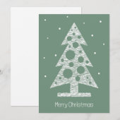 Aangepaste Kerst Kaart met Abstracte Lijn Kunstboo (Voorkant / Achterkant)