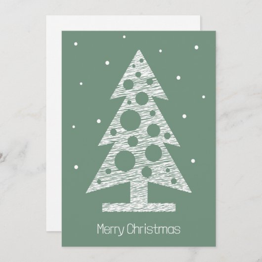 Aangepaste Kerst Kaart met Abstracte Lijn Kunstboo (Voorkant / Achterkant)