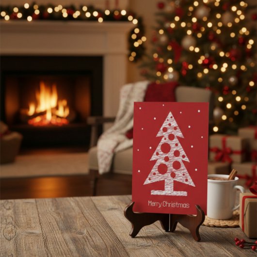 Aangepaste Kerst Kaart met Abstracte Lijn Kunstboo