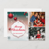 Aangepaste kerst Kaarten, gepersonaliseerde foto v Briefkaart (Voorkant / Achterkant)