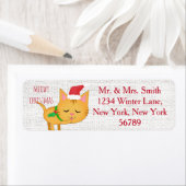 Aangepaste kerst kat retour adres labels (Insitu)