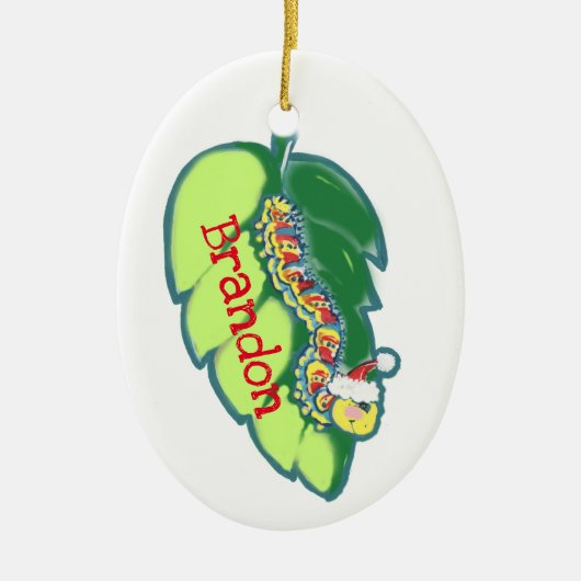 Aangepaste kerst-kerst-driepijlerleggerveroudering keramisch ornament (Voorkant)