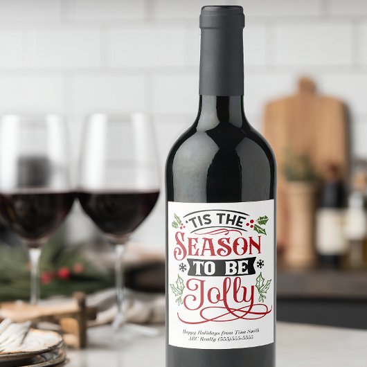 Aangepaste Kerst Klanten Cadeau Wijn Etiket