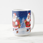 Aangepaste kerst koffie mok, Jolly Santas. Koffiemok (Voorkant rechts)