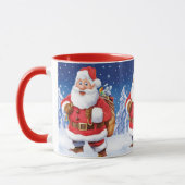Aangepaste kerst koffie mok, Jolly Santas. Mok (Links)