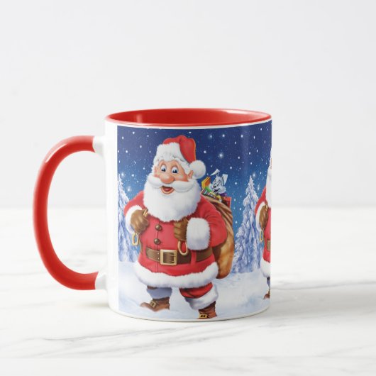 Aangepaste kerst koffie mok, Jolly Santas. Mok (Links)