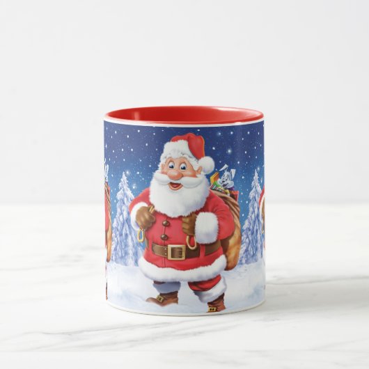 Aangepaste kerst koffie mok, Jolly Santas. Mok (Midden)